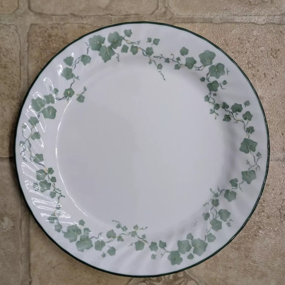 2-VTG Corelle/Corningware Swirl Rim 10.15in Dinner Plates “Callaway Ivy” PERFECT
